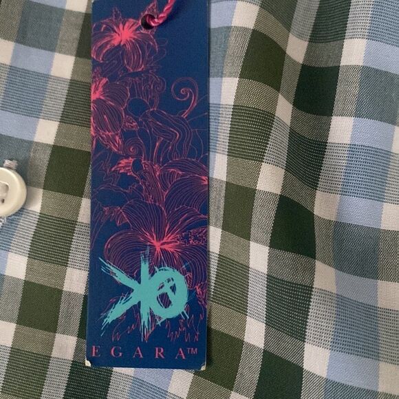 KO Egara Men’s Checkered Button Down Shirt SZ XL - Picture 5 of 6